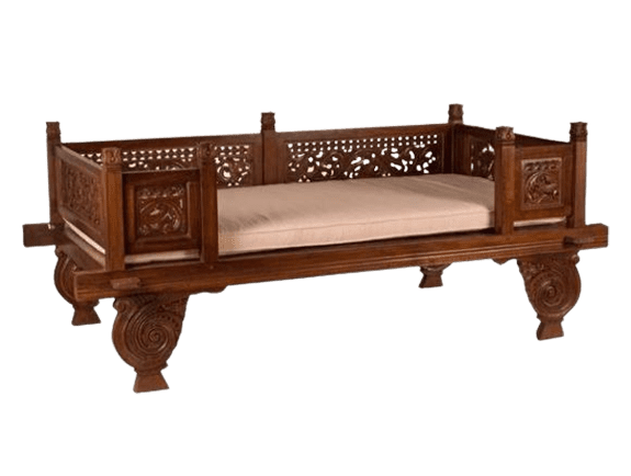 traditional wood sofa in karaikudi